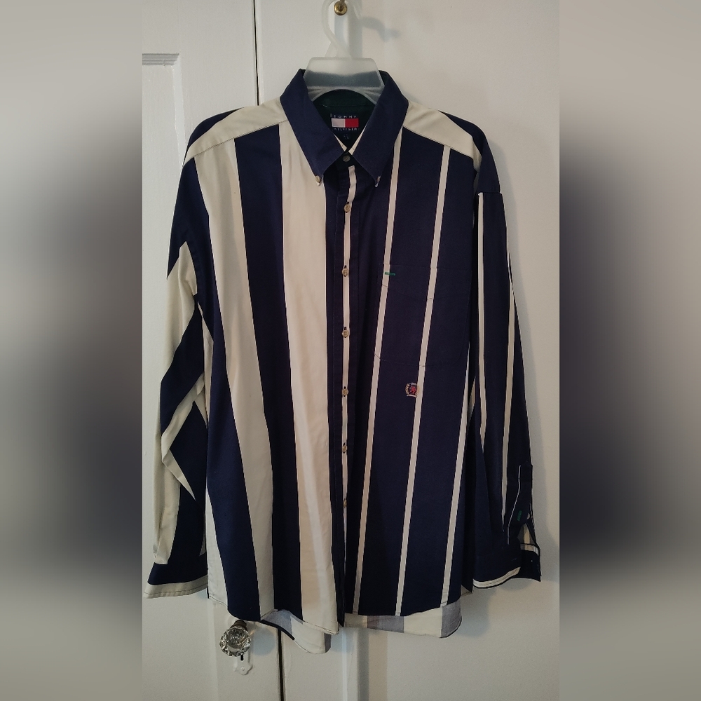 Vintage Tommy Hilfiger Striped Button-Up Shirt